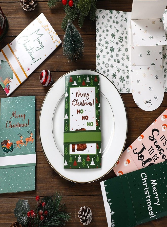 Chivertion 6 Pcs Handmade Waterfall Christmas Gift Card Booklet Xmas Gift Card Holder Book Money Sleeve Holder Envelope Booklet for Cash DIY Holiday Party Supplies Stocking Stuffer Family Friend - Image 3